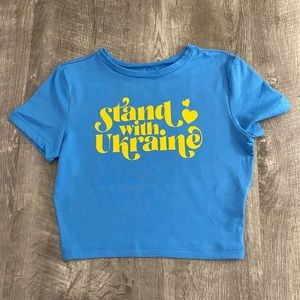 Stand with Ukraine Fitted Crop Top